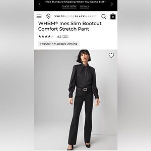 WHBM Ines Slim Bootcut Trusers Womens Size 10